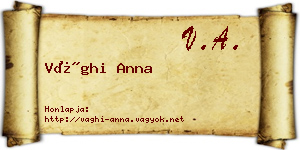 Vághi Anna névjegykártya