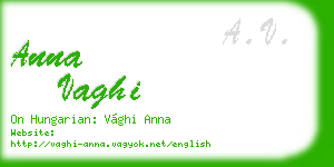 anna vaghi business card